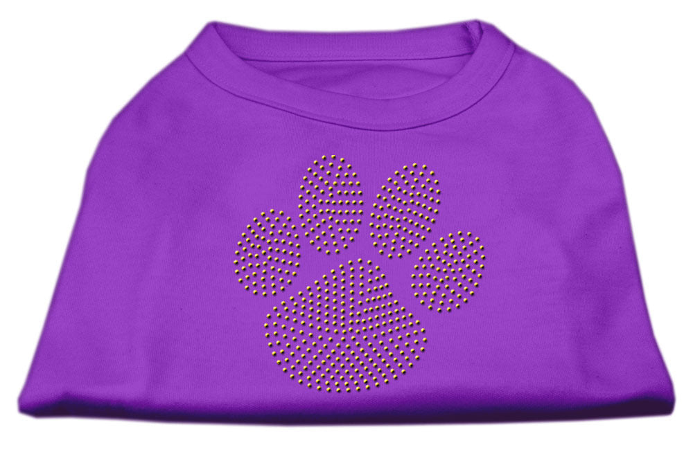 Gold Paw Rhinestud Shirt Purple XL