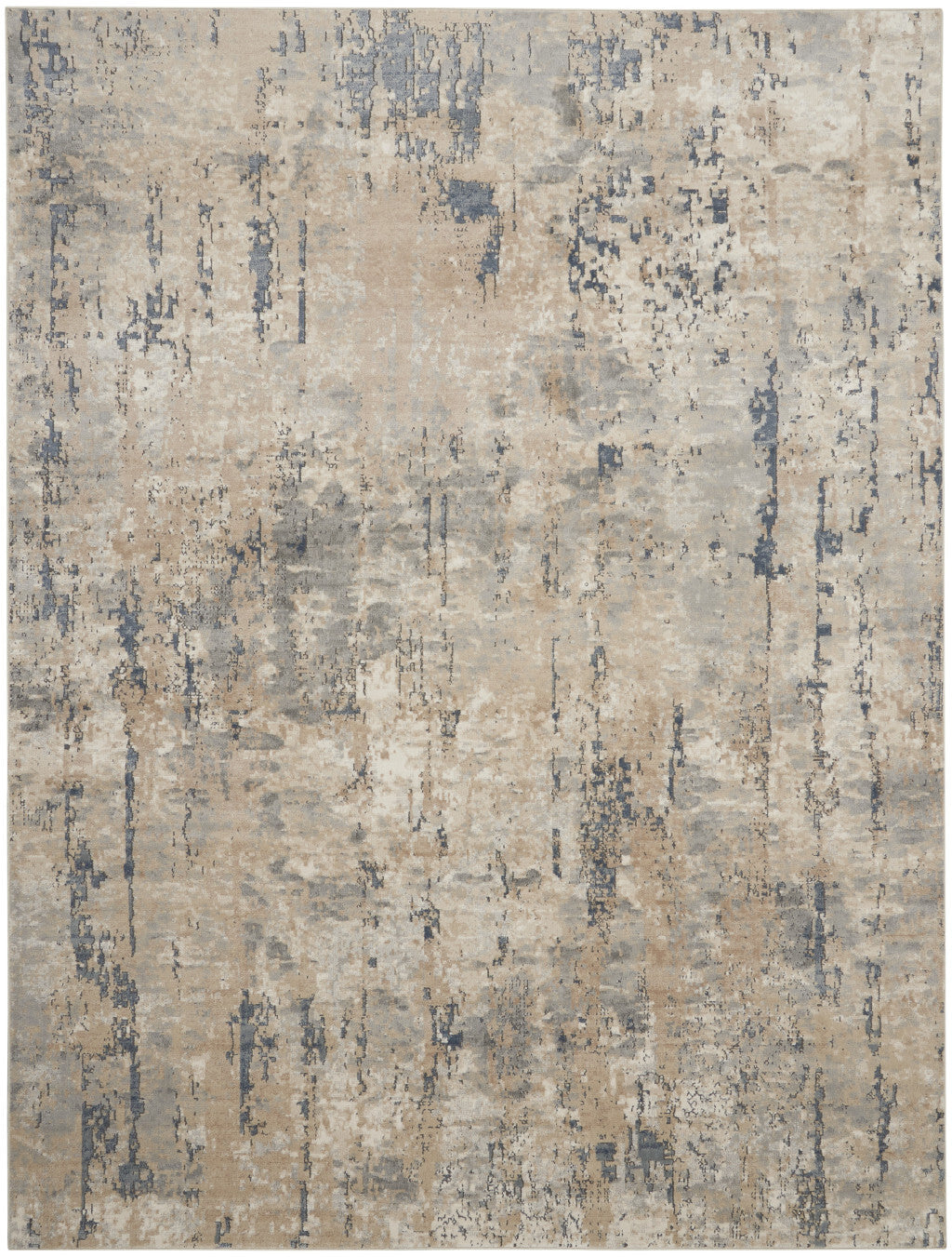 7' x 10' Beige Abstract Power Loom Area Rug