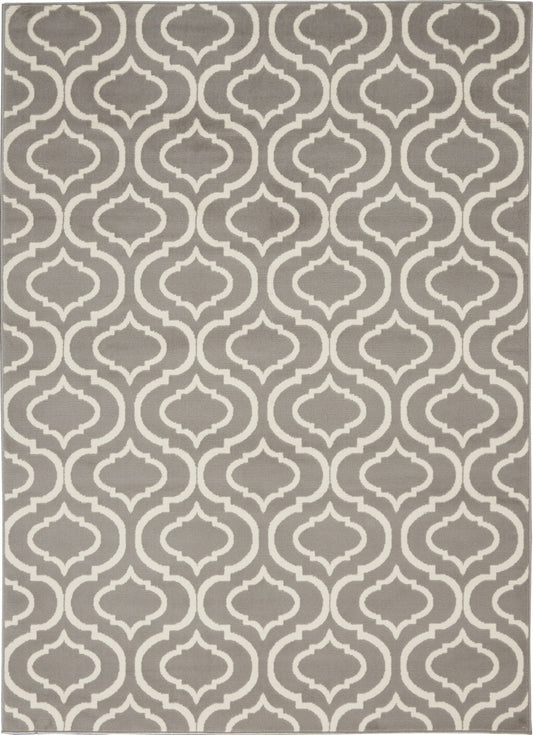 5' x 7' Gray Moroccan Power Loom Area Rug