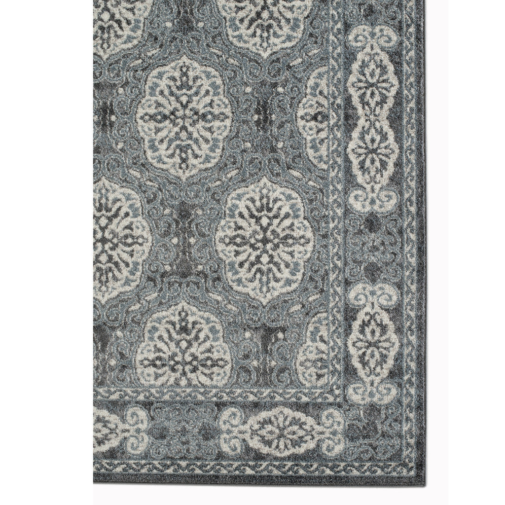 4' x 6' Blue Medallion Power Loom Area Rug