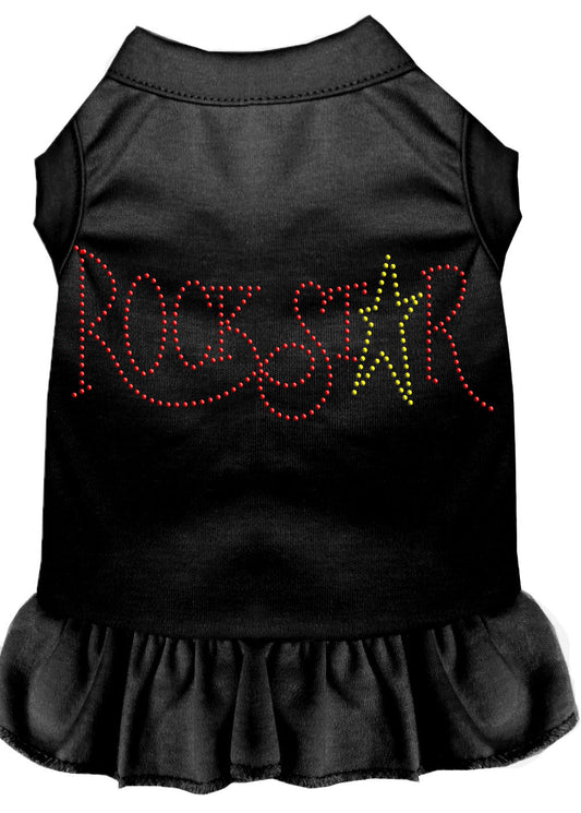 Rhinestone RockStar Dress Black XS