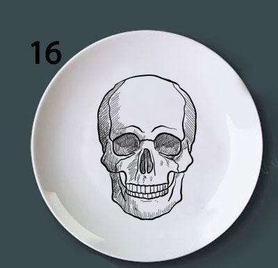 Color: 16style, Size: 8 inches - Human bone structure decoration plate