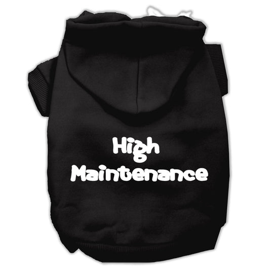 High Maintenance Screen Print Pet Hoodies Black S