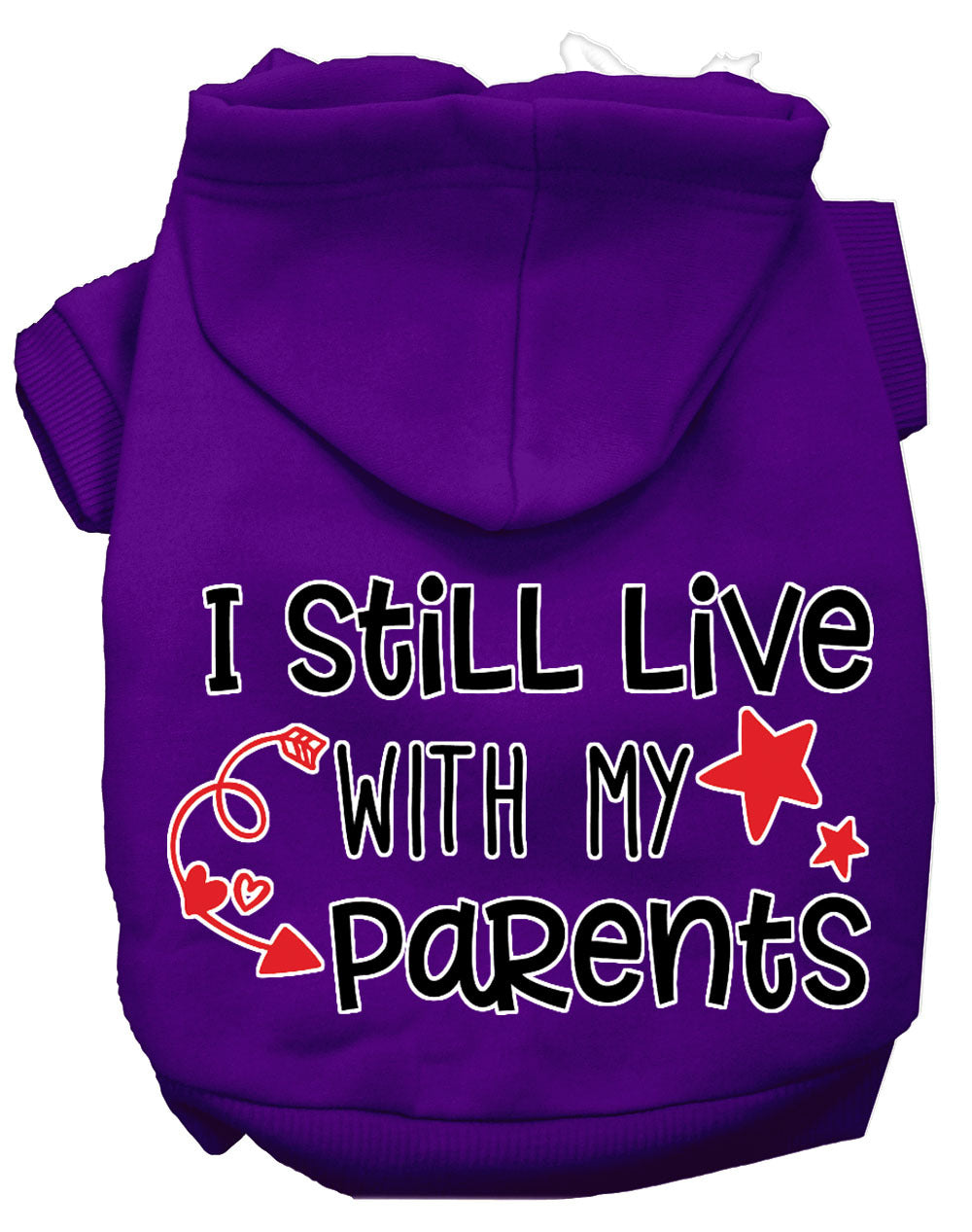 Still Live with my Parents Screen Print Dog Hoodie Purple S