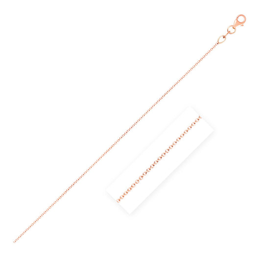 Size: 18'' - Double Extendable Cable Chain in 14k Rose Gold (1.00 mm)