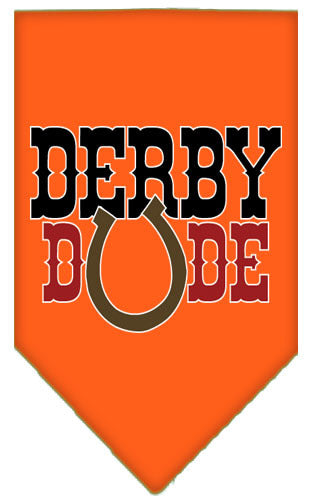 Derby Dude Screen Print Bandana Orange Small