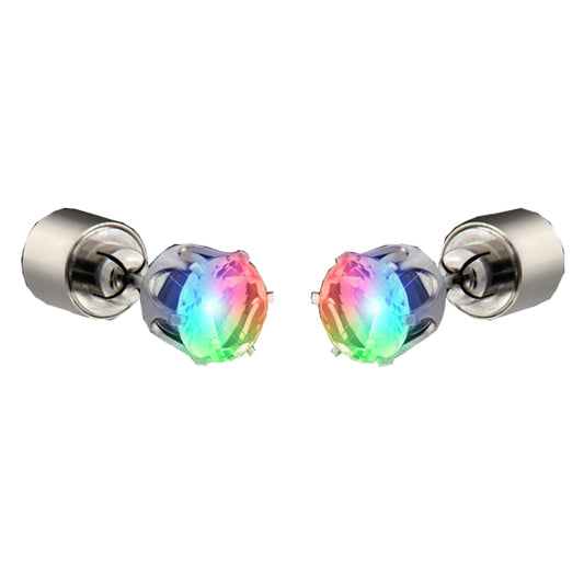 LED Faux Diamond Pierced Earrings Multicolor