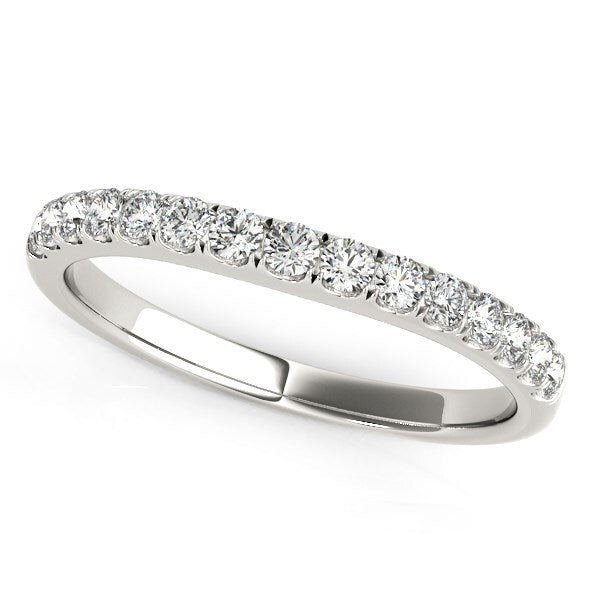 Size: 3.5 - 14k White Gold Pave Set Style Diamond Wedding Band (1/4 cttw)