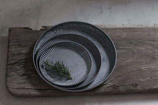 Color: Black, Size: 24.5cm - Nostalgic iron vintage plate