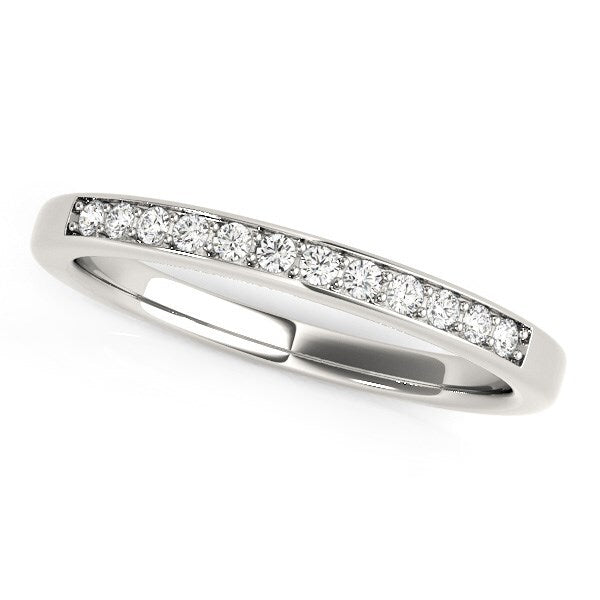 Size: 5 - 14k White Gold Diamond Wedding Band (1/8 cttw)