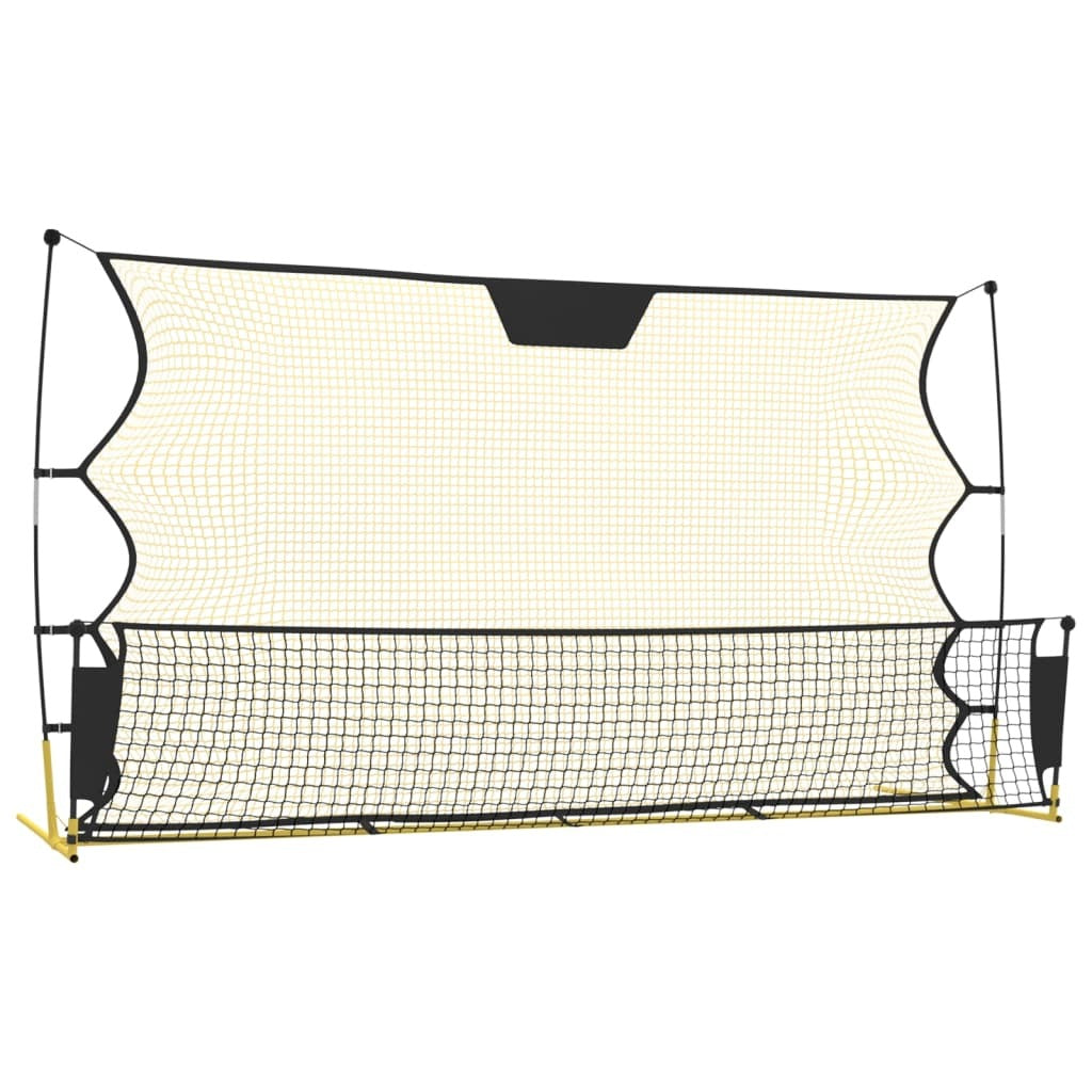 vidaXL Football Rebounder Net Black and Yellow 72"x33.5"x47.2" Polyester