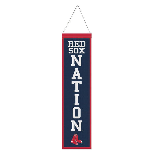 Boston Red Sox Banner Wool 8x32 Heritage Slogan Design - Special Order