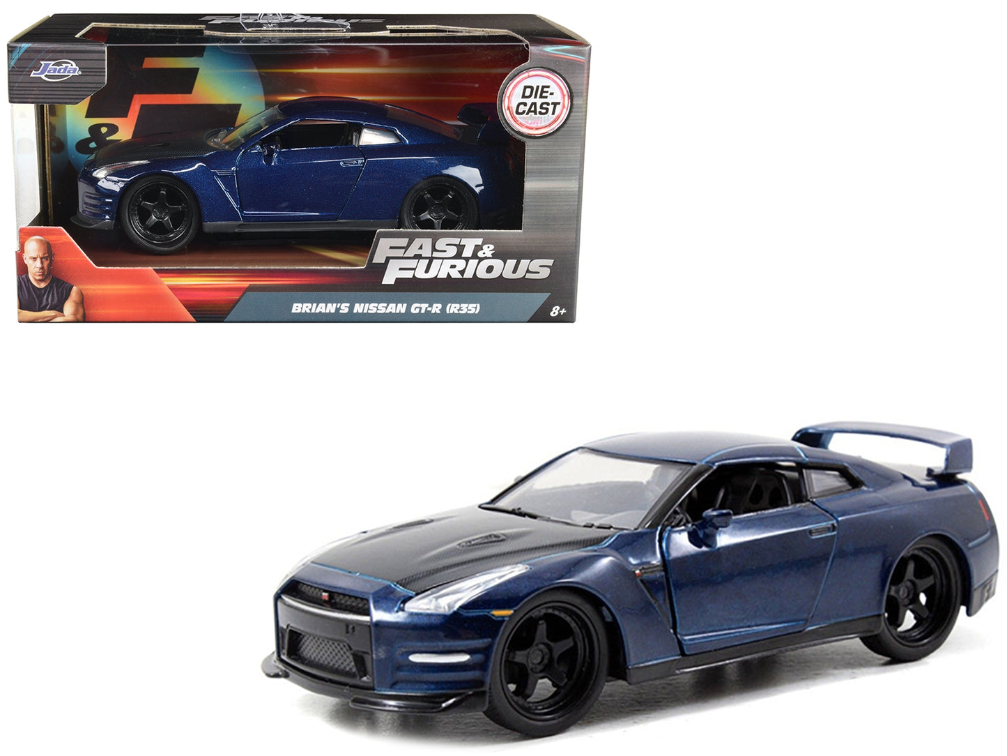 Brian's Nissan GT-R R35 Blue "Fast & Furious 7" Movie 1/32 Diecast Model Car by Jada