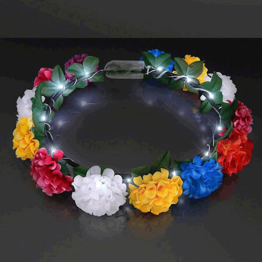 Light Up Rainbow Flowers Fairy Halo Crown Headband