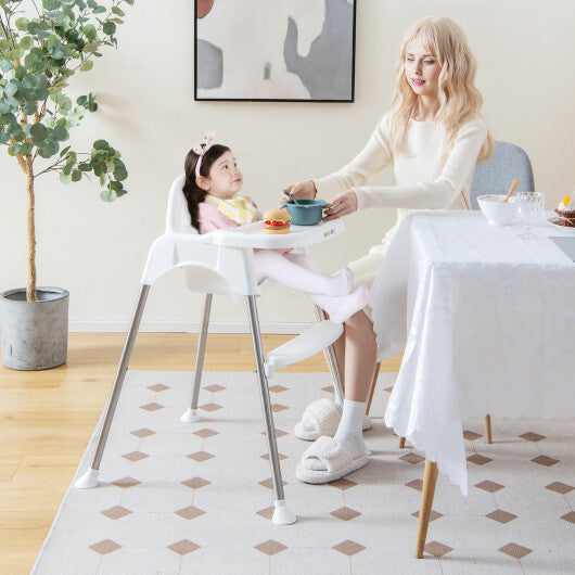 4-in-1 Convertible Baby High Chair with Removable Double Tray-Gray