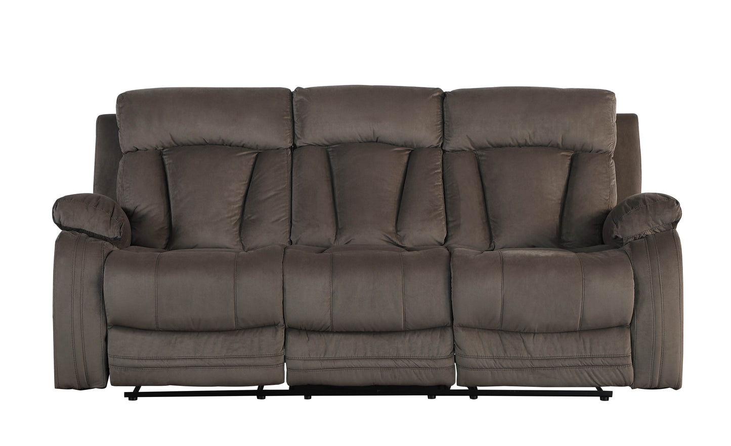 Global United Reclining Transitional Microfiber Fabric Sofa