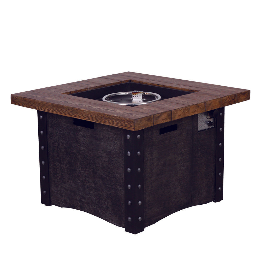 Good Product 50,000 BTU Outdoor Gas Fire Table , Faux Woodgraine table top Fire Pit