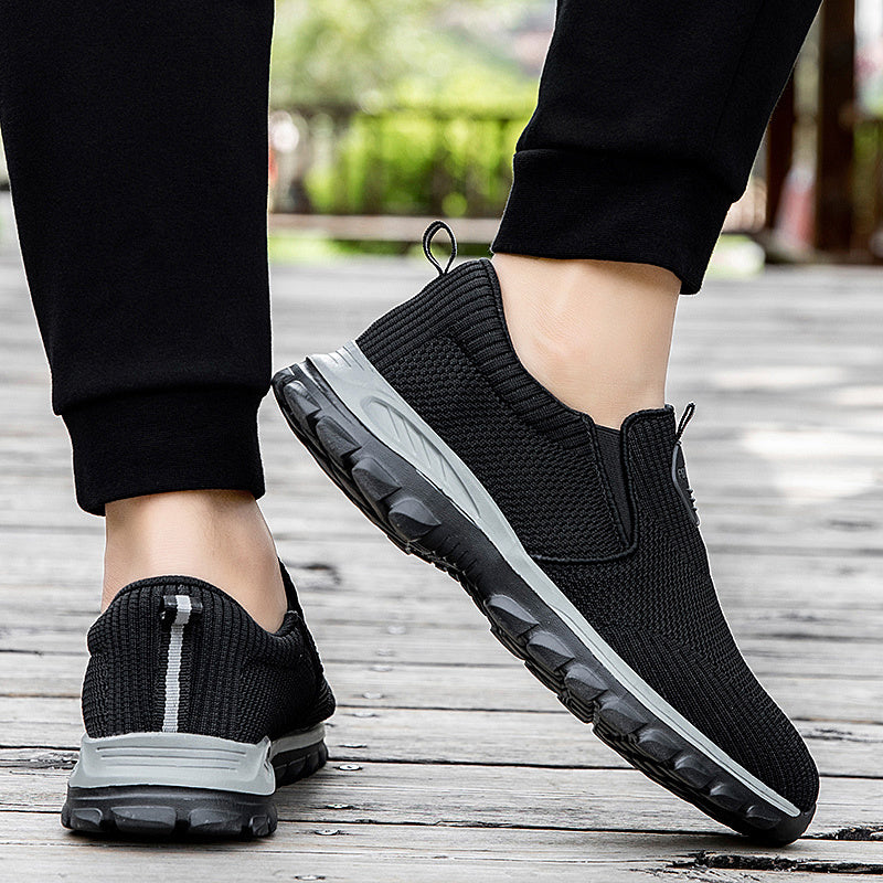 Parents Middle-aged Men Women Casual Shoes Sale Walking Soft Sole Slip on Breathable Sneakers Leisure Black Spring Summer Autumn