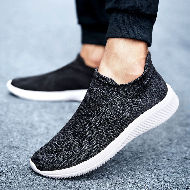 Men Boys Flying Woven Sneakers Slip-on Light Running Casual Socks Shoes Breathable Comfortable Wear-resistant Outdoor Sport New