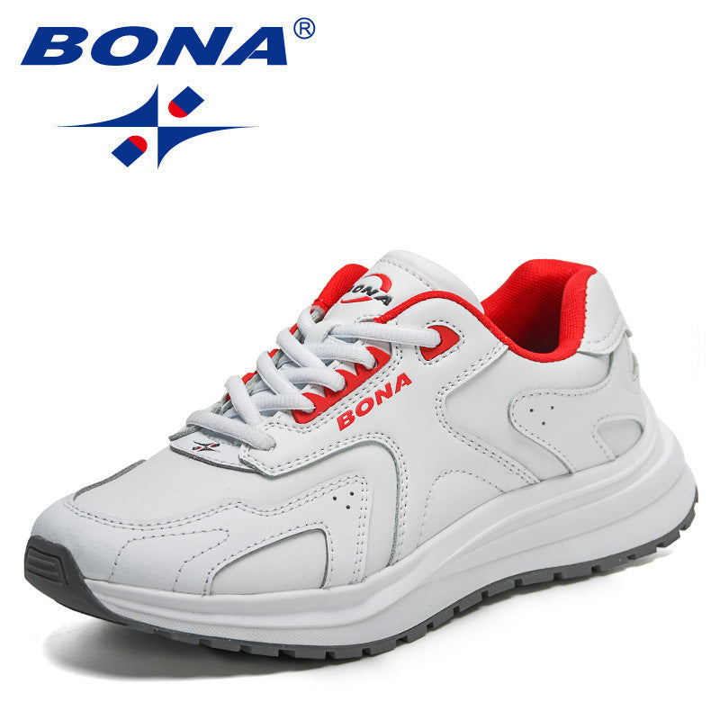 BONA 2022 New Designers Action Leather Running Shoes Women Outdoor Sports Shoes Sneakers Ladies Walking Jogging Shoes Feminimo