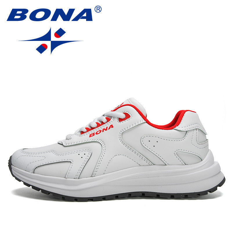 BONA 2022 New Designers Action Leather Running Shoes Women Outdoor Sports Shoes Sneakers Ladies Walking Jogging Shoes Feminimo