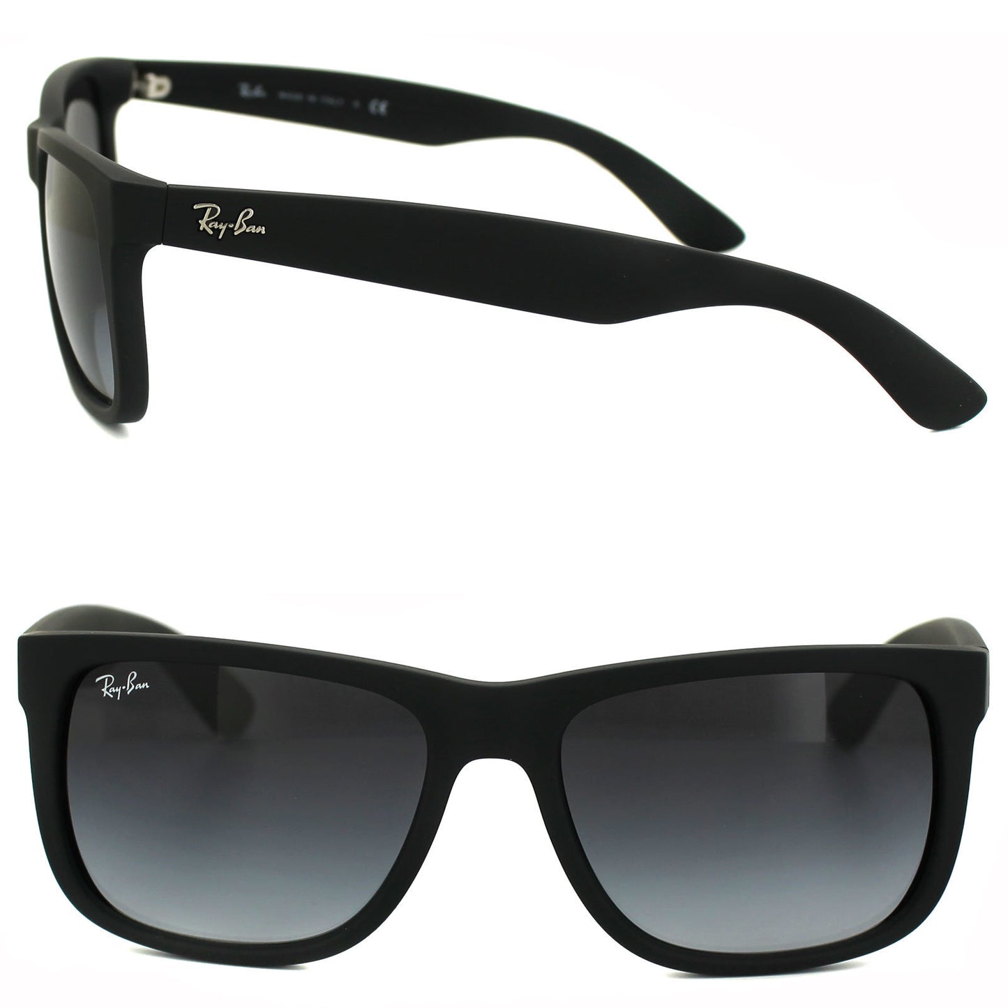 Ray Ban Sunglasses RB4165 - 601/8G - JUSTIN  - Rubber Black Grey Gradient Lens Size - 52mm