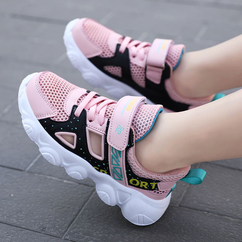 Children's New Hollow Frame Sandals Summer Outdoor Breathable Anti-Slip Running Sports Shoes Girls Casual Soft Flat Sneakers