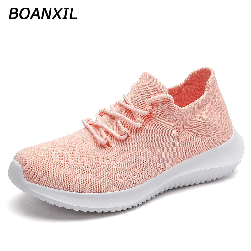 BOANXIL Women Socks Sneakers Running Shoes Breathable Outdoor Lightweight Sports Shoes Comfortable Athletic Training Footwear