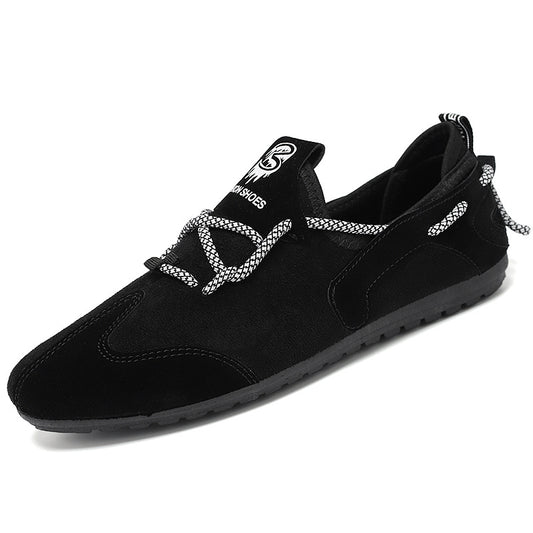 Slip on Shoes Men High Quality Spring Summer Men Casual Shoes Black Gray Flock Fashion Sneakers Youth Loafers Driving Moccasin