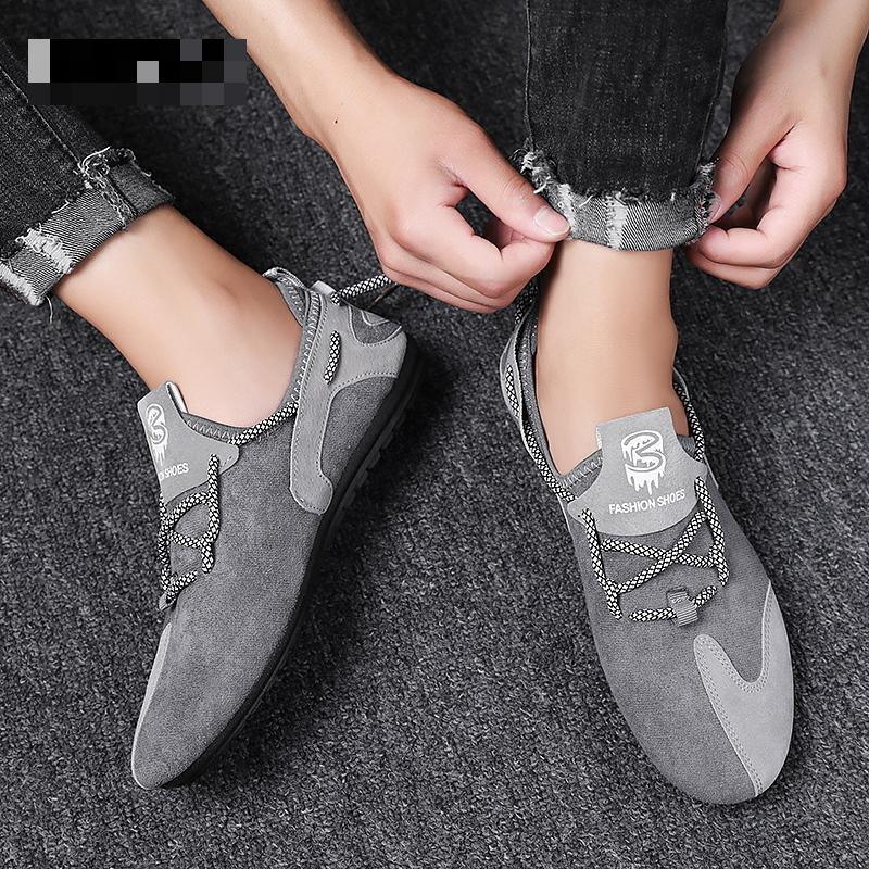 Slip on Shoes Men High Quality Spring Summer Men Casual Shoes Black Gray Flock Fashion Sneakers Youth Loafers Driving Moccasin