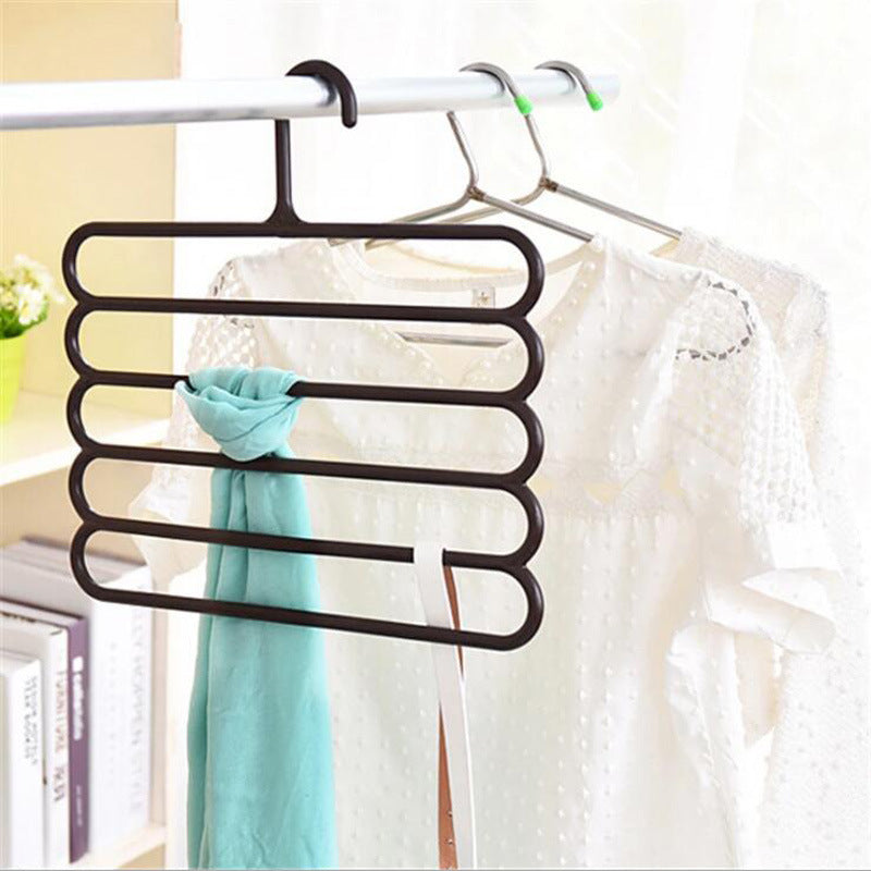 5 Layer Hanger Plastic Multipurpose Kitchen Towels Hanger, Space Saver Cabinet Hanger Multiple Clothe Hanger Tie Shawls Cabinet Organizer