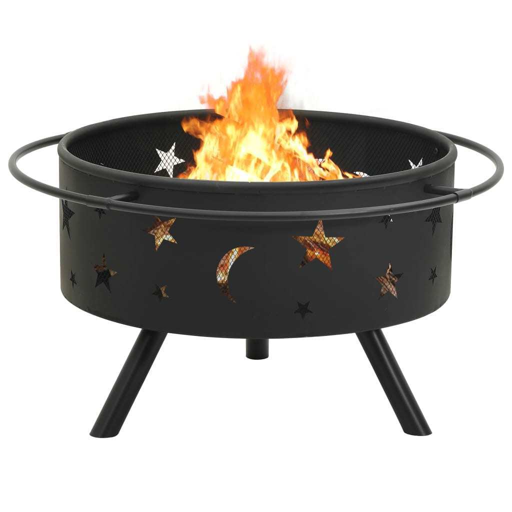 Fire Pit with Poker 29.9" XXL Steel