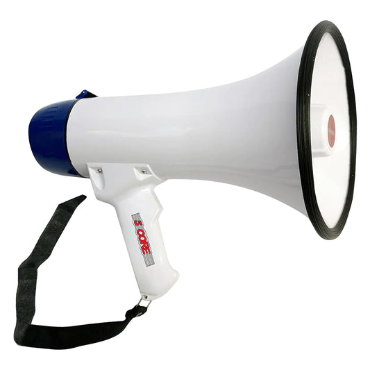 5Core Megaphone Bullhorn Speaker 20W Bull Horn Battery Power Cheer Megafono 300 Meter Range Mini Loudspeaker w Siren Recording Ergonomic Handle for Coaches Football Baseball Cheerleading  - 20R WoB