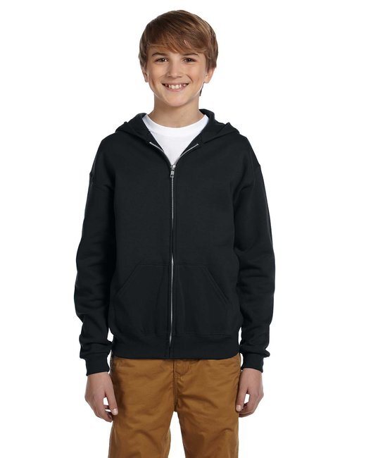 Youth 8 oz. NuBlend Fleece Full-Zip Hooded Sweatshirt - J NAVY - L