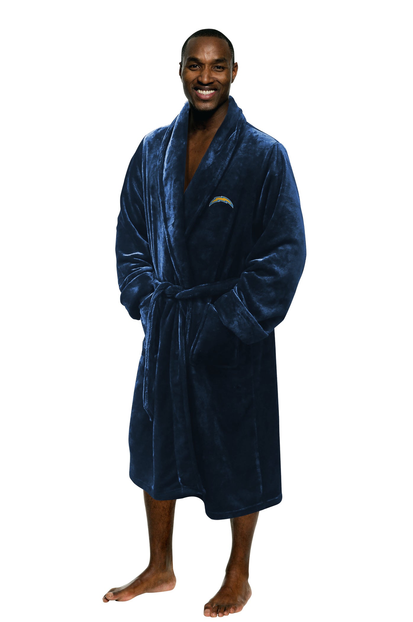 LA Chargers OFFICIAL NFL Men's L/XL Silk Touch Bath Robe; 26" x 47"