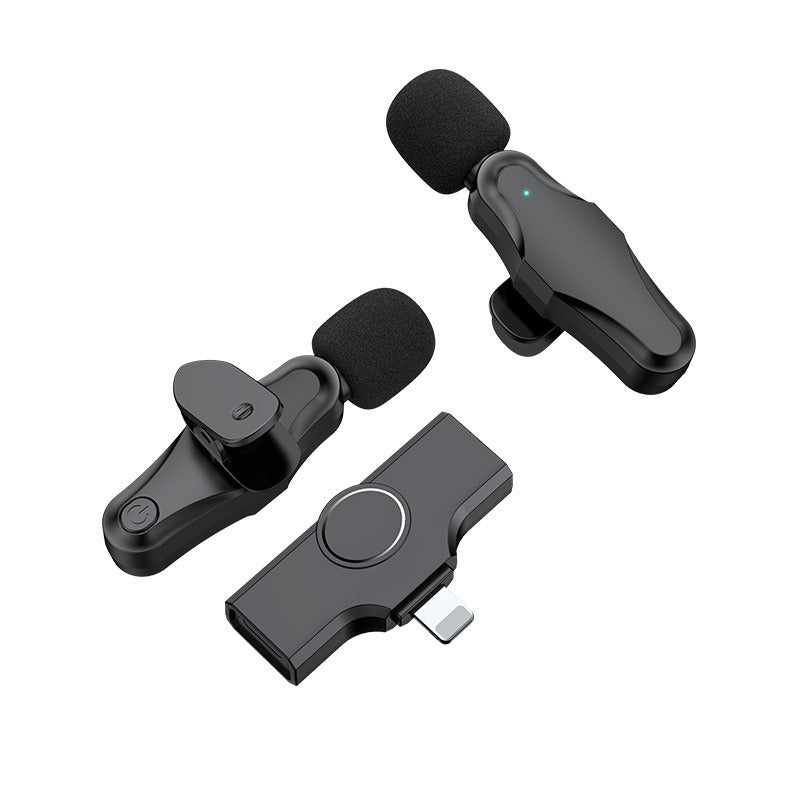 Cross border new 2.4G wireless lavalier microphone Tiktok live broadcast microphone outdoor interview recording professional wireless microphone