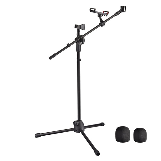 Mic Stand w/ Boom Arm 2mic Black