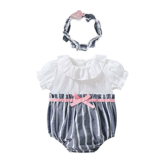 Baby Girl Striped Pattern Color Matching Design Onesies