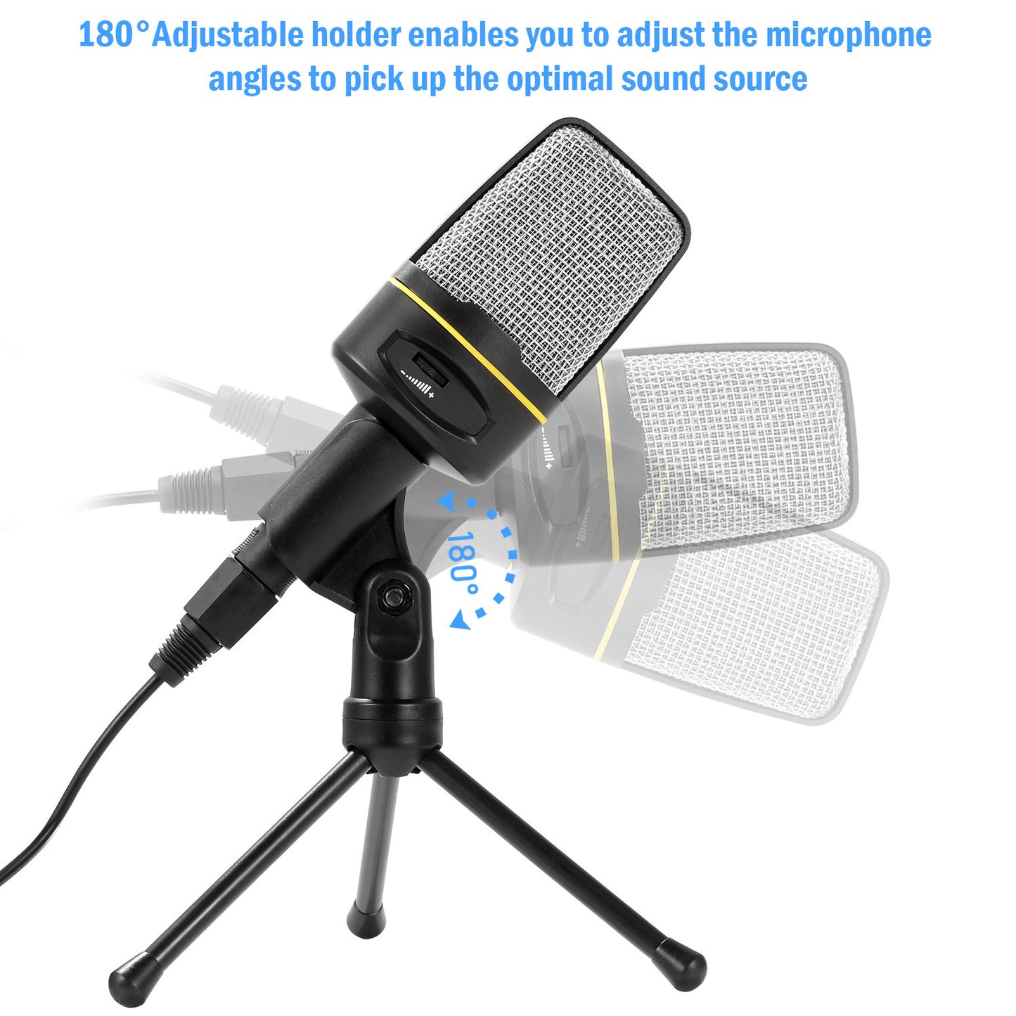 Pro Condenser Microphone with Tripod Stand Audio Studio Recording Desktop Mic Flexible Mic