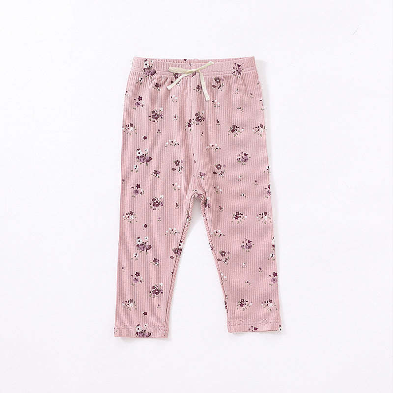 Baby Girl Ditsy Flower Pattern Ruffle Design Onesies With Pants Sets