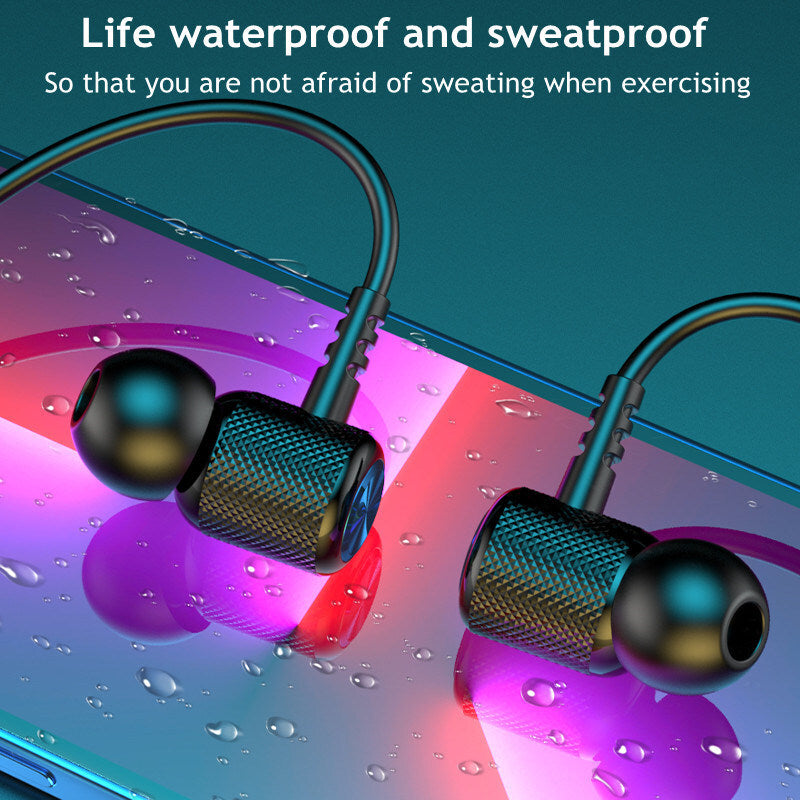 Wireless Headphones Bluetooth 5.0 Neckband Earphones Magnetic Sports Waterproof TWS Earbuds Blutooth Headset With Microphone Mic