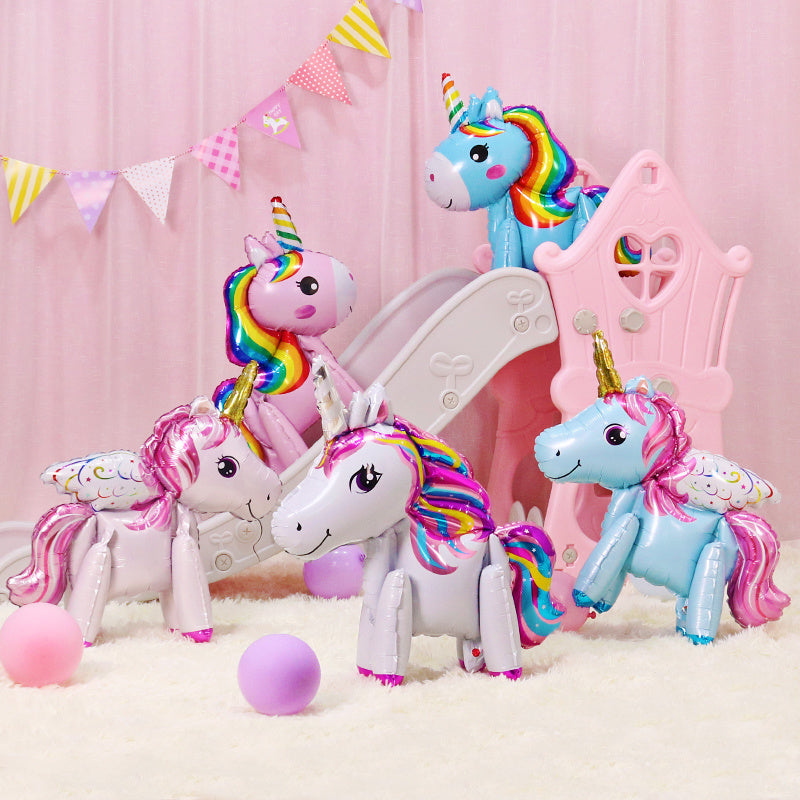 60cm 3D Unicorn Balloon Foil Inflatable Rainbow Birthday Balloons Wedding Baby Shower Kid Birthday Party Decorations Globos Gift