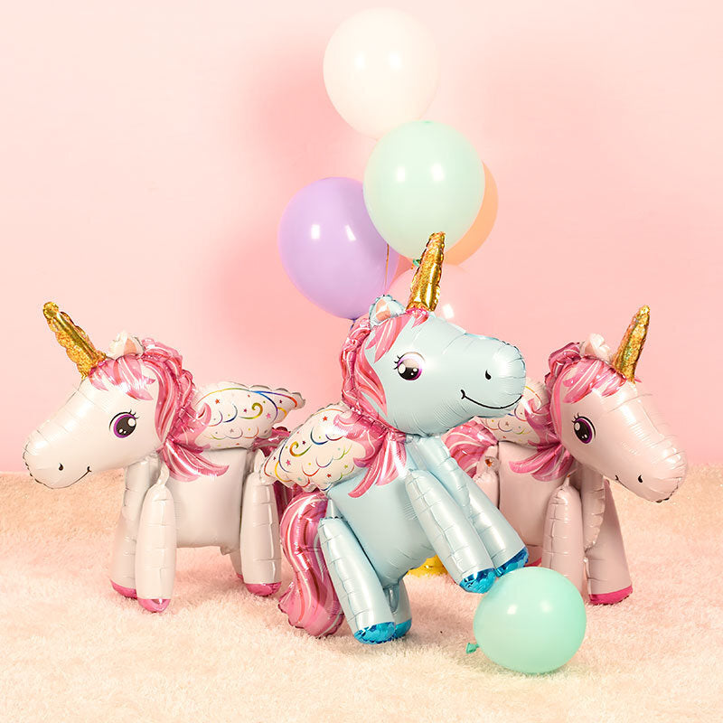 60cm 3D Unicorn Balloon Foil Inflatable Rainbow Birthday Balloons Wedding Baby Shower Kid Birthday Party Decorations Globos Gift