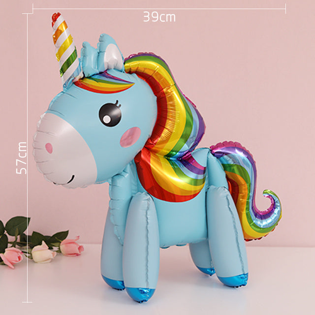 60cm 3D Unicorn Balloon Foil Inflatable Rainbow Birthday Balloons Wedding Baby Shower Kid Birthday Party Decorations Globos Gift