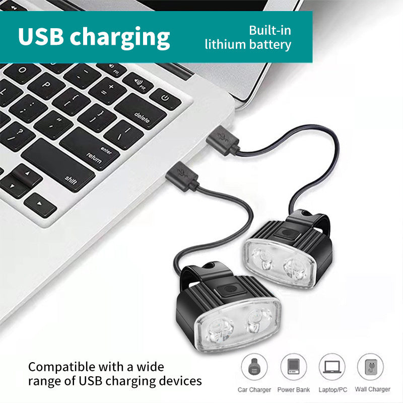 USB charging mountain light portable mountain bike night riding headlight USB charging set light riding equipment