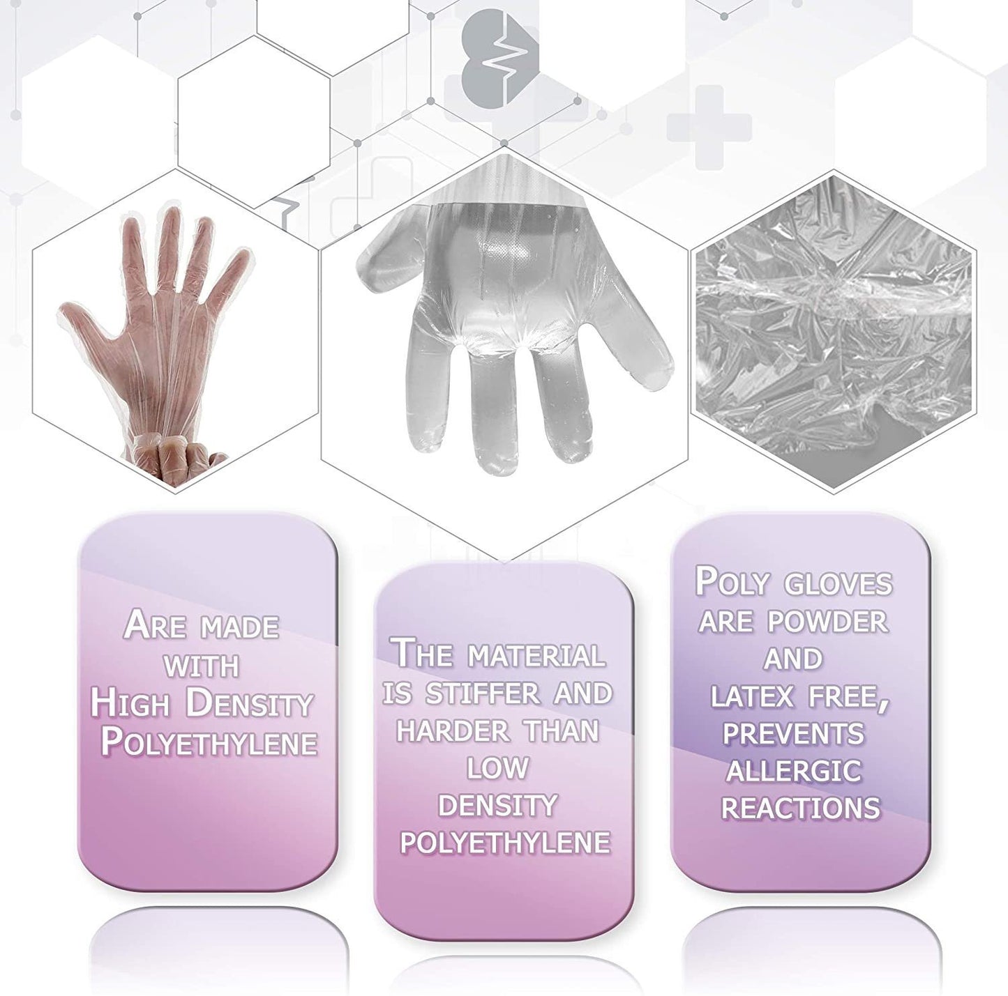 Disposable Food Gloves 22"; Pack of 1000 Clear Plastic Gloves for Food Handling; 1.1 mil Thick Poly Food Prep Gloves Disposable; Safe Plastic Food Gloves Disposable; Food Service Gloves Disposable