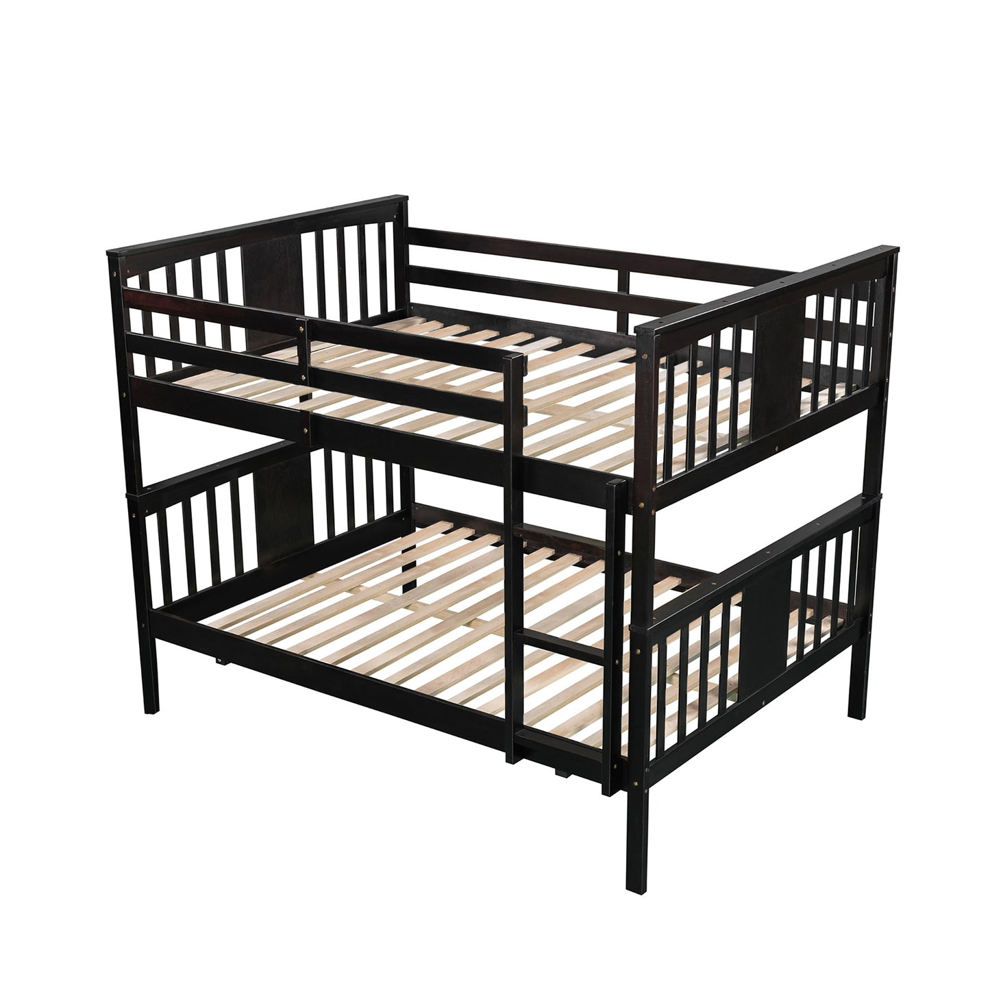 Full over Full Bunk Bed with Ladder for Bedroom;  Guest Room Furniture