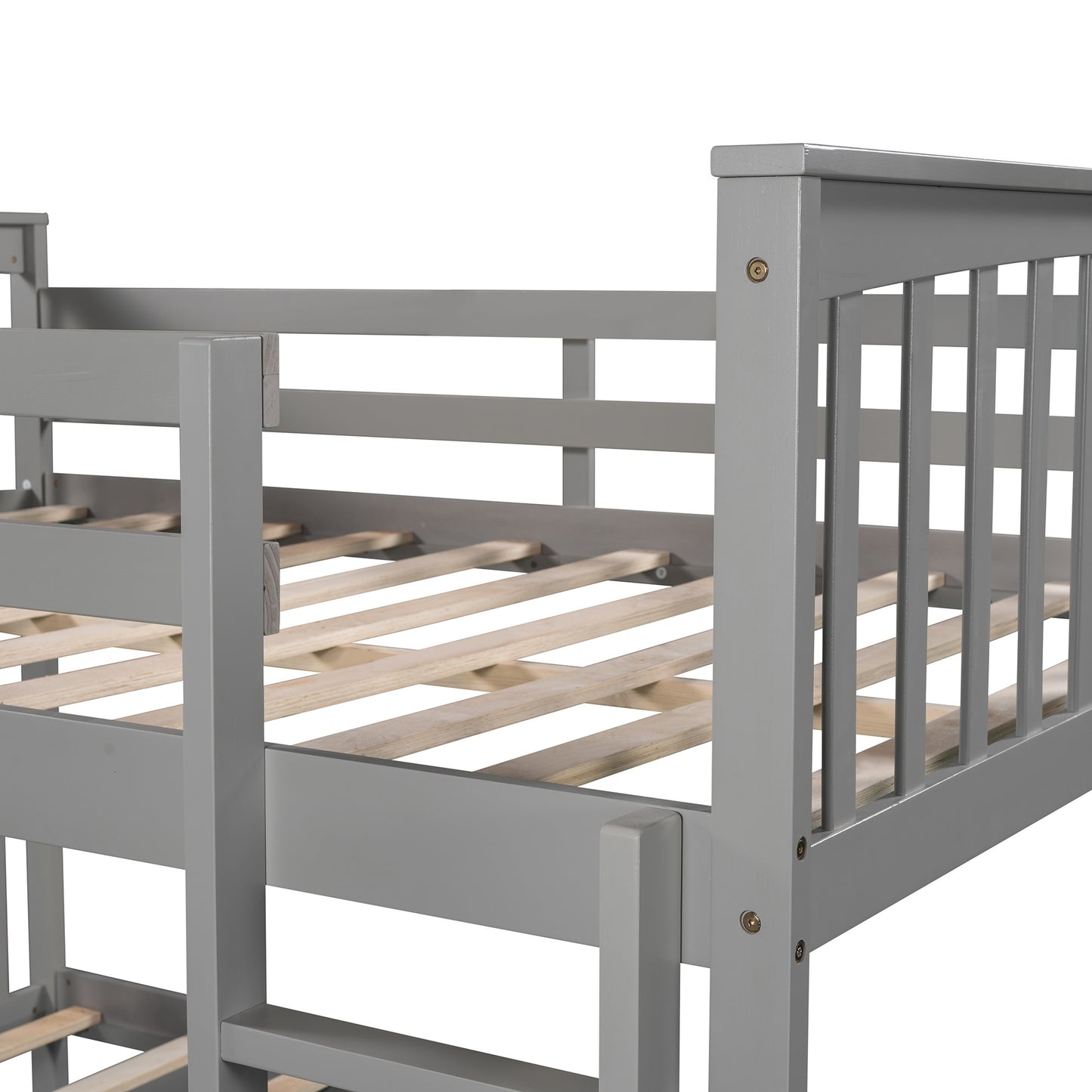 Full over Full Bunk Bed with Ladder for Bedroom;  Guest Room Furniture