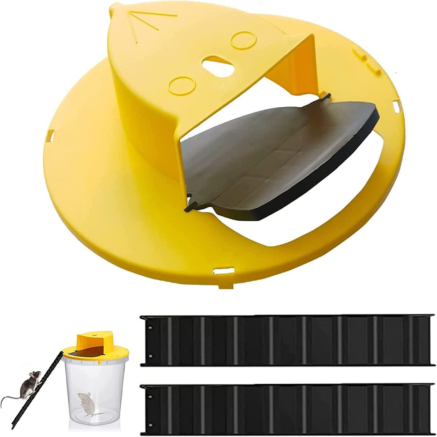 1pc Bucket Lid Mouse Rat Trap; Humane Or Lethal; Trap Door Style; Multi Catch; Auto Reset; Indoor Outdoor; No See Kill; 5 Gallon Bucket Compatible