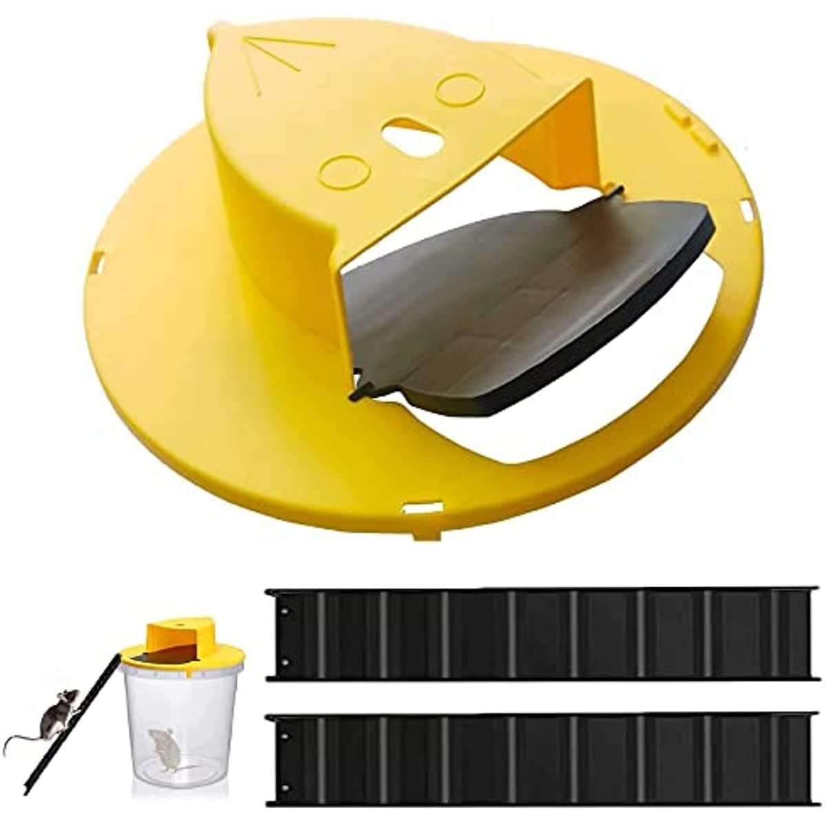 1pc Bucket Lid Mouse Rat Trap; Humane Or Lethal; Trap Door Style; Multi Catch; Auto Reset; Indoor Outdoor; No See Kill; 5 Gallon Bucket Compatible